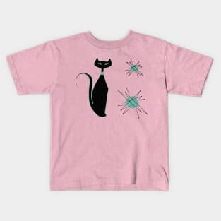 Mid Century Atomic Kitty Kids T-Shirt